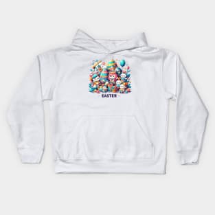 Cute Easter Bunny Gang and Family Kids Hoodie